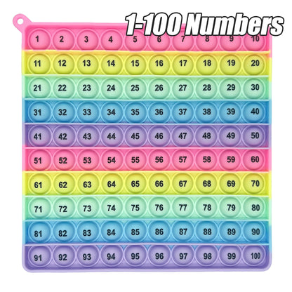 Interactive Math Learning Toy ，Silicone Number Counting Board 1-100, Sensory Fidget Game for Kids，Educational Classroom