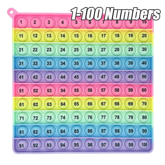 Interactive Math Learning Toy ，Silicone Number Counting Board 1-100, Sensory Fidget Game for Kids，Educational Classroom