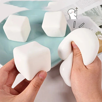 Cute Tofu Stress Balls  Sensory Toys Stress  Relief Fidget Toys squishy Dough Ball Gifts for Adults Children Best Gift