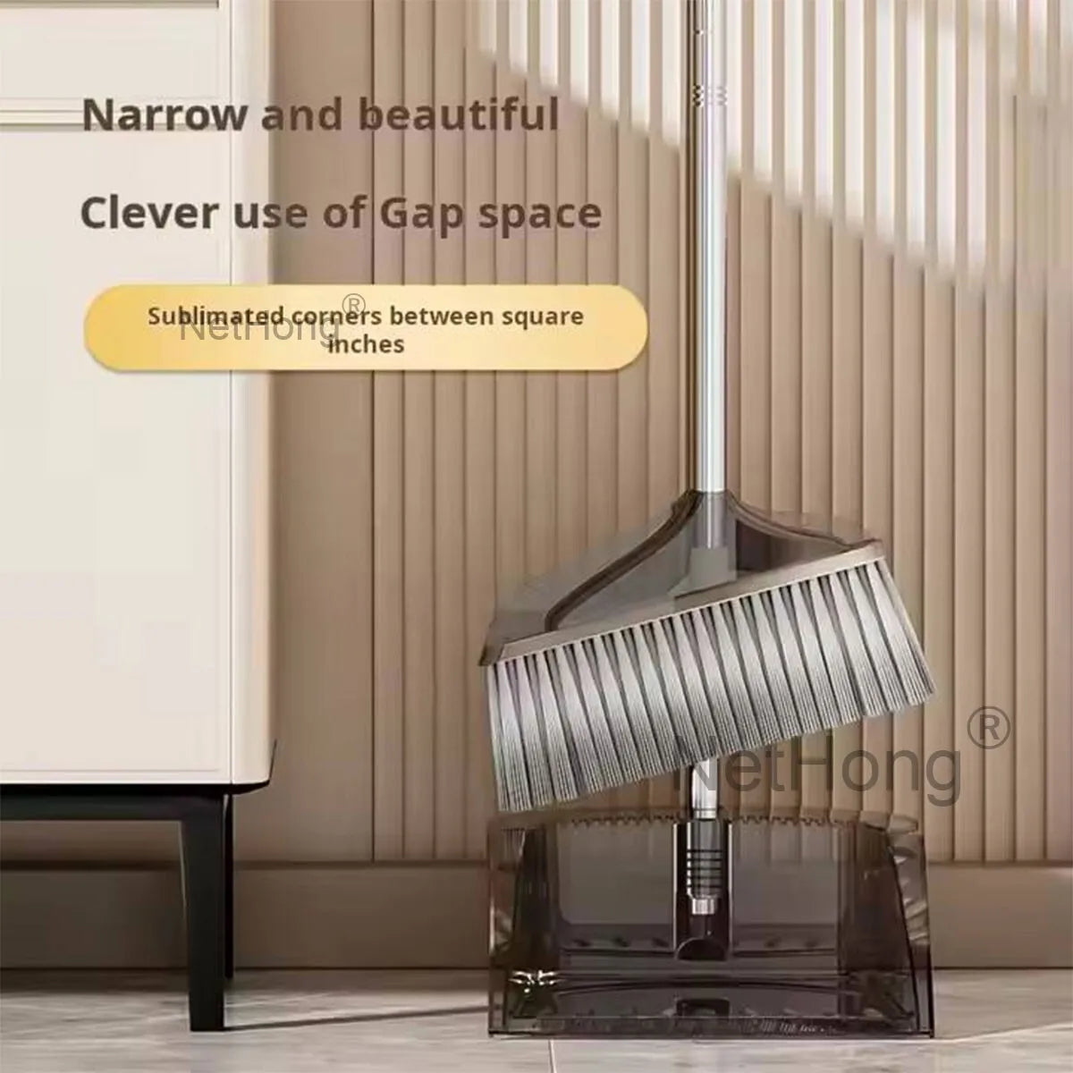 Long Handled Dustpan And Brush Set Strong Handle Dust Pan &Broom Upright Sweeper