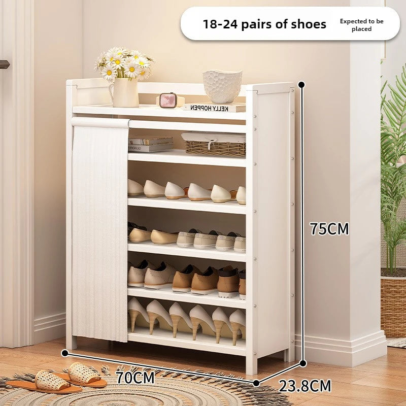 Free installation shoe rack indoor simple folding household multi-layer dustproof rental room shoe storage artifact