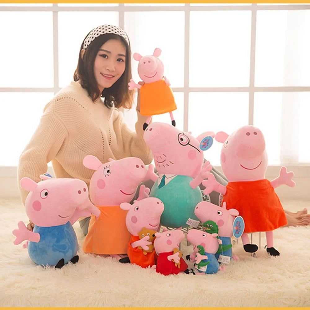 30CM Peppa Pig Toys Kawaii Piggy George Piggy Daddy Piggy Mummy Cartoon Dolls Children's Room Decoration Cushions Pillows Gifts
