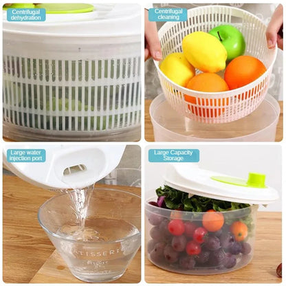 Vegetables Salad Spinner Lettuce Leaf Vegetable Dehydrator Greens Washer Dryer Drainer Crisper Strainer For Washing Drying Leafy