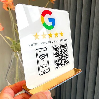 Google Review Sign Customized QR Code Acrylic Social Media Plate