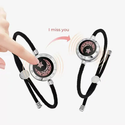 TOTWOO Long Distance Touch Bracelets for Couples ,Light up&Vibration Relationship Gifts for Lovers Smart Jewelry Love Bracelets