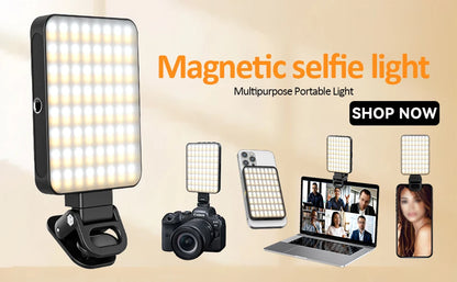 Upgrade 3200K-6500K LED Clip Ring Light 40 LED Lamp Selfie Fill Lights For iPhone Andriod Mobile Phone USB Charge Enhancing Lamp