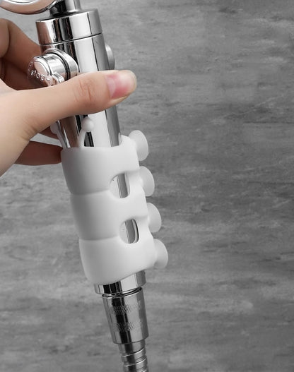 Saugnapfhalterung, Silikon-Duschkopfhalter, wiederverwendbar, abnehmbar, Wandregal mit fester Basis für Badezimmeraccessoires