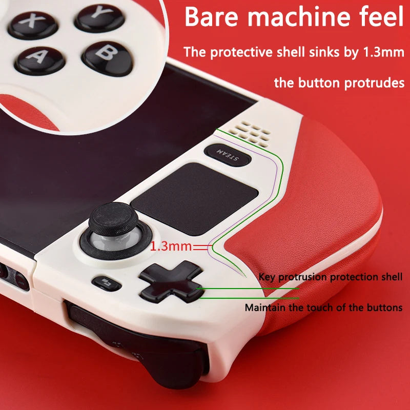 Full Protective Case for Steam Deck Cowhide wrap host Protective Soft Leather Grip Non-slip Cover hard shell bracket Accessories