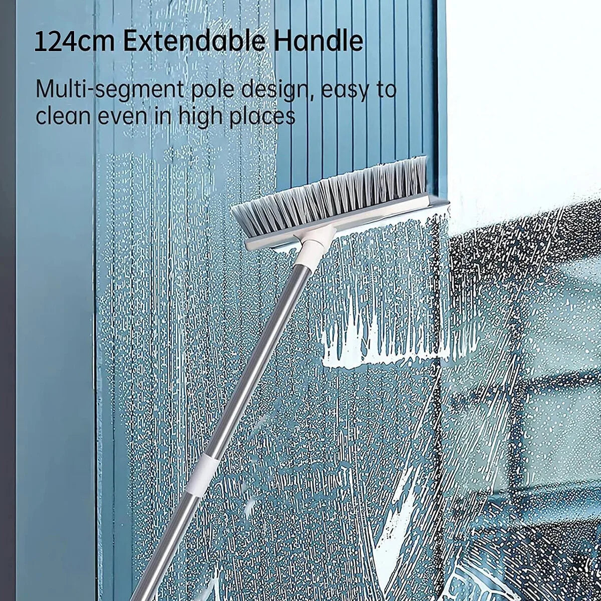 Long Handle Scrub Brush 2 In 1 Floor Scrubber And Squeegee For Cleaning