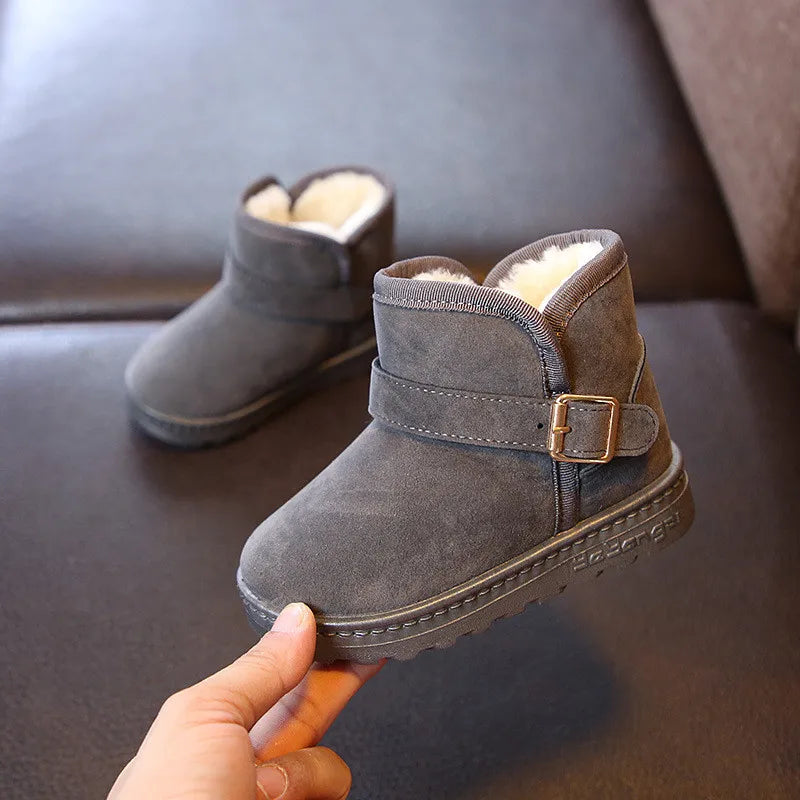 Kids Winter Slippers - Luxury Fur Lined Non-Slip Indoor Boots for Boys & Girls