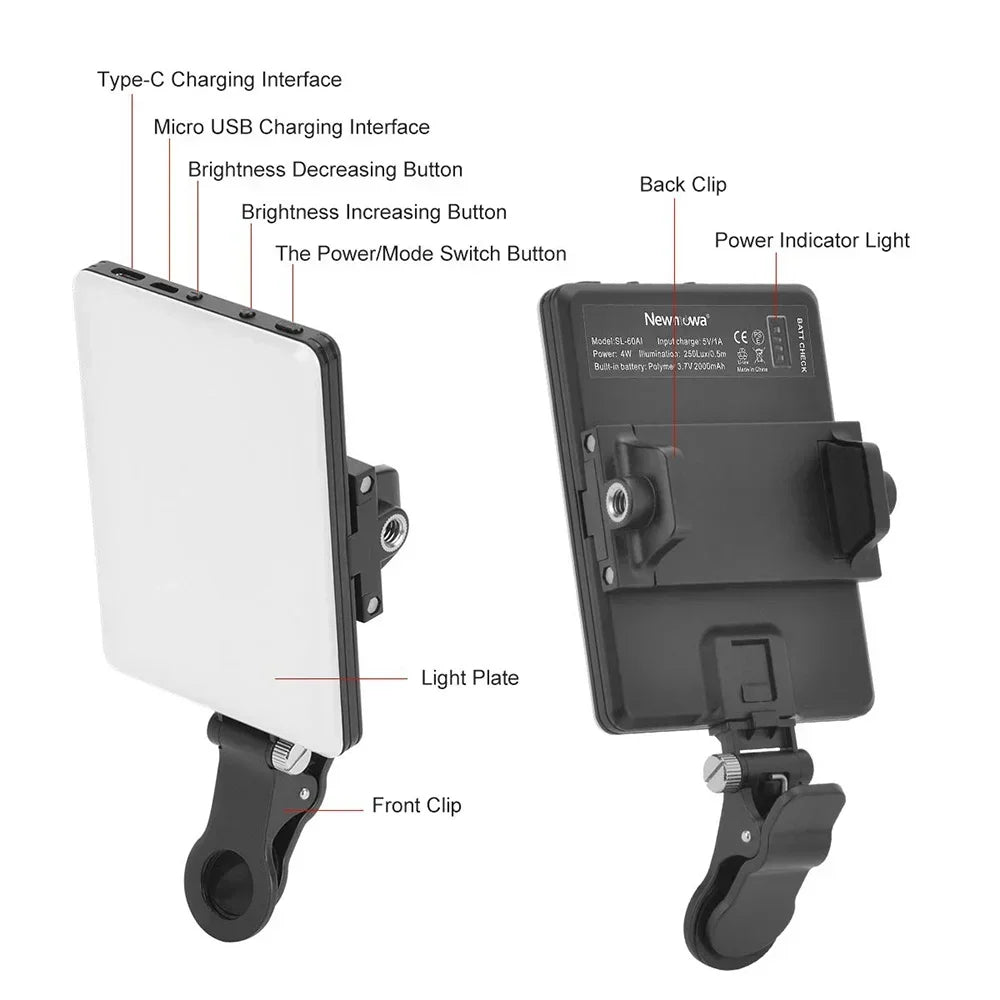 Fill Light Mobile Cell Phone LED Live Broadcast Selfie Video Conference Photography Lighting Kit Portable USB Charging Fill Lamp