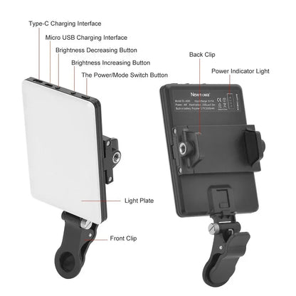 Fill Light Mobile Cell Phone LED Live Broadcast Selfie Video Conference Photography Lighting Kit Portable USB Charging Fill Lamp