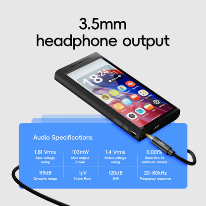 HiBy Digital M300 Android 13 Music Player MP3 HiFi Audio Bluetooth WiFi DSD256 FM Radio Dual Mic Built-in Speaker IPS 29hr 128GB