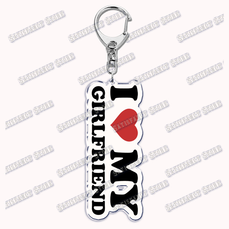 Custom I Love You My Fictional Boyfriend Awesome Girlfriend Keychain Emo Boys Hot Wife Mom Dad Key Ring Keychains Bf Gf Gifts