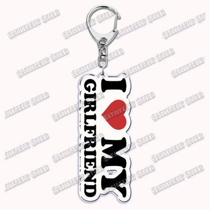 Custom I Love You My Fictional Boyfriend Awesome Girlfriend Keychain Emo Boys Hot Wife Mom Dad Key Ring Keychains Bf Gf Gifts