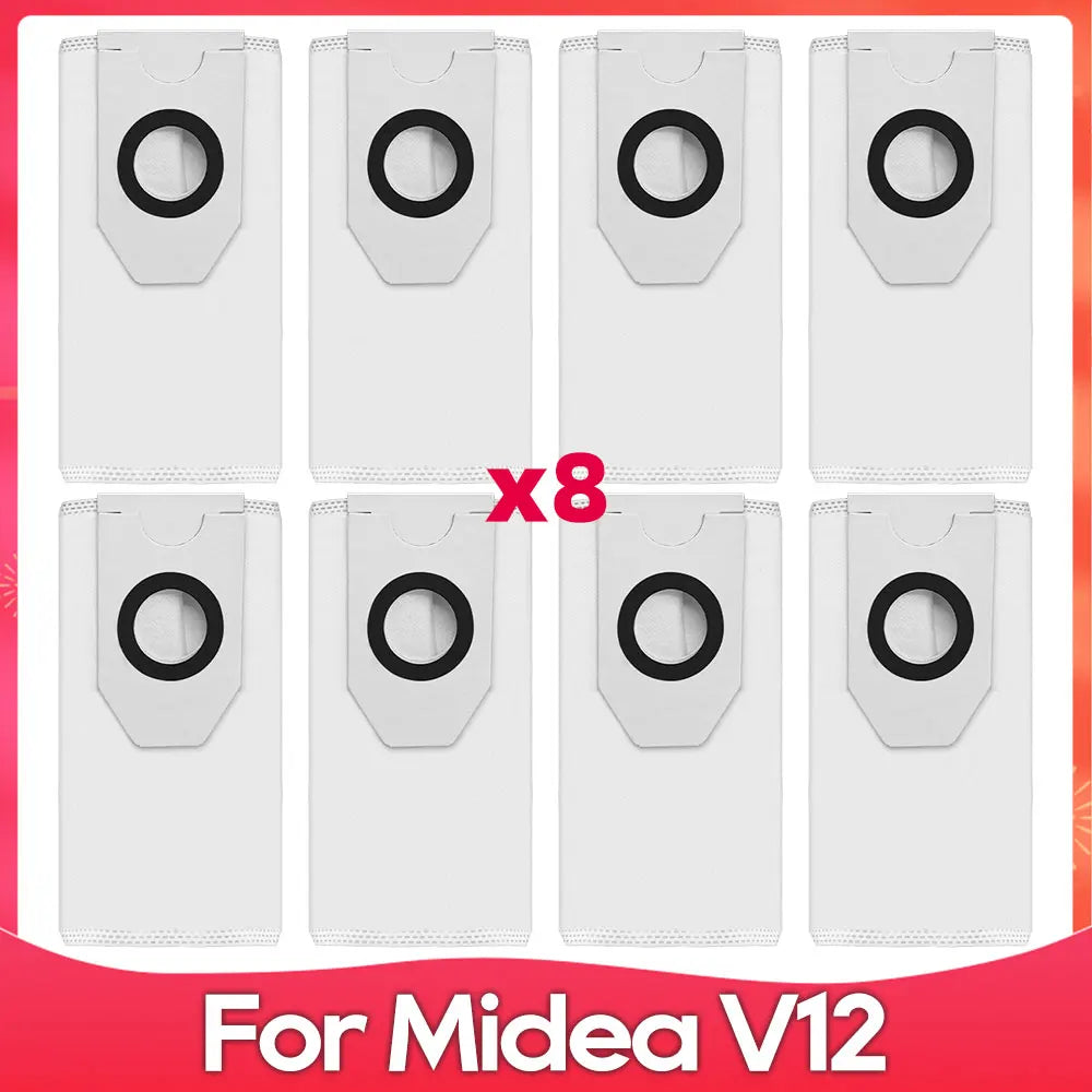 Compatible For ( Midea V12 / Eureka J12 Ultra ) Roller Side Brush Hepa Filter Mop Cloth Dust Bag Robot Vacuums Accessory Part