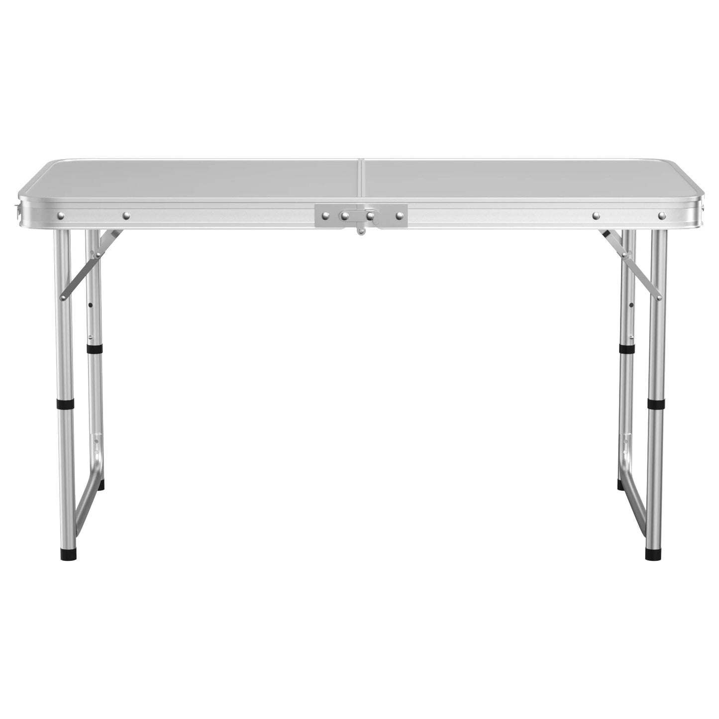 Features:  - Folding table with carry handle  - Moulded plastic top - includes handy carrying handle  - Sturdy aluminum alloy fr