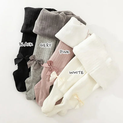 Winter Velvet Warm Tights For Girls Winter Cute Bowknot Cotton Children Pantyhose Newborn Toddler Baby Girls Tights 0 To 10 Yrs