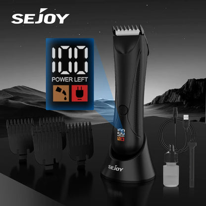 Sejoy  Body Hair Trimmer for Men Bikini Electric Trimmer Groin & Body Shaver Groomer Arm Beard Razor Rechargeable