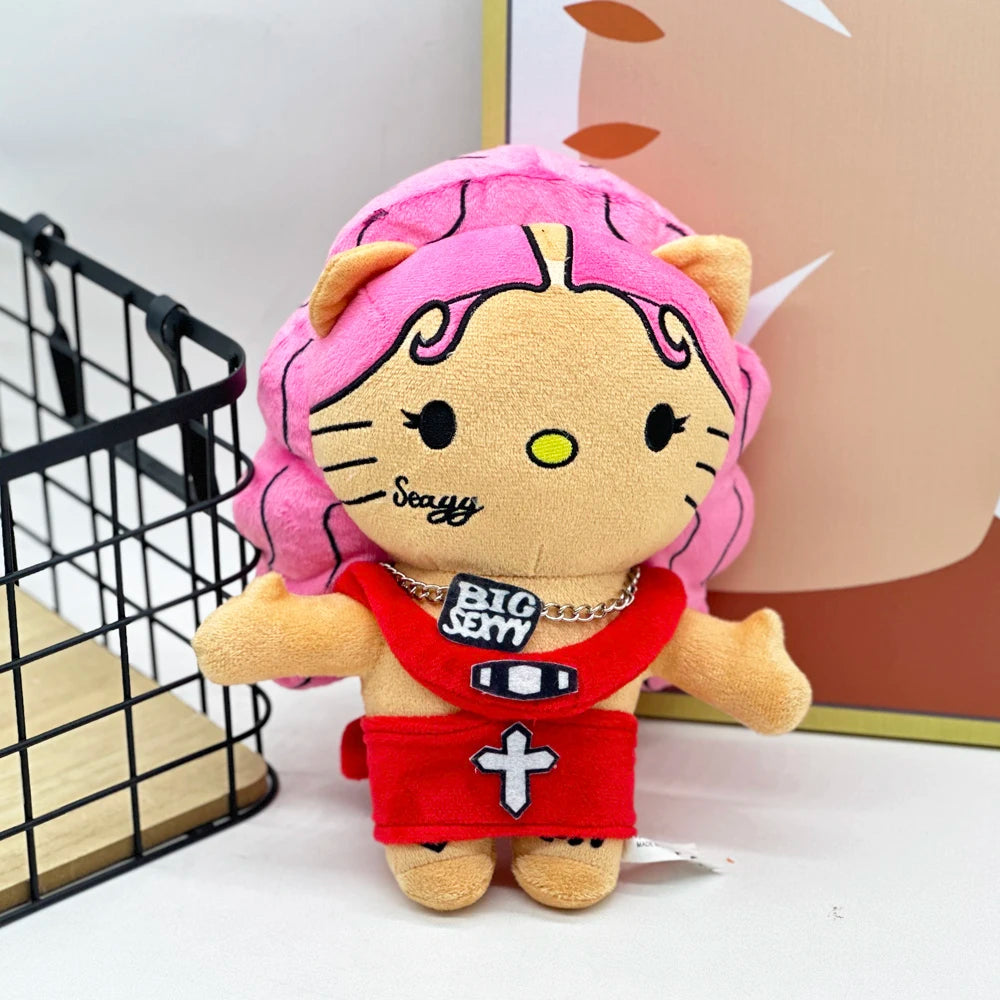New Hello Kitty Ken Carson Rapper Trippie Taylors Plush Toy Doll with Clothes Stuffed Soft Plush Toys Fans Collect Gifts