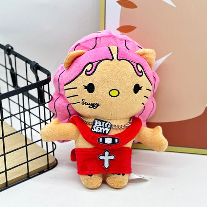 New Hello Kitty Ken Carson Rapper Trippie Taylors Plush Toy Doll with Clothes Stuffed Soft Plush Toys Fans Collect Gifts