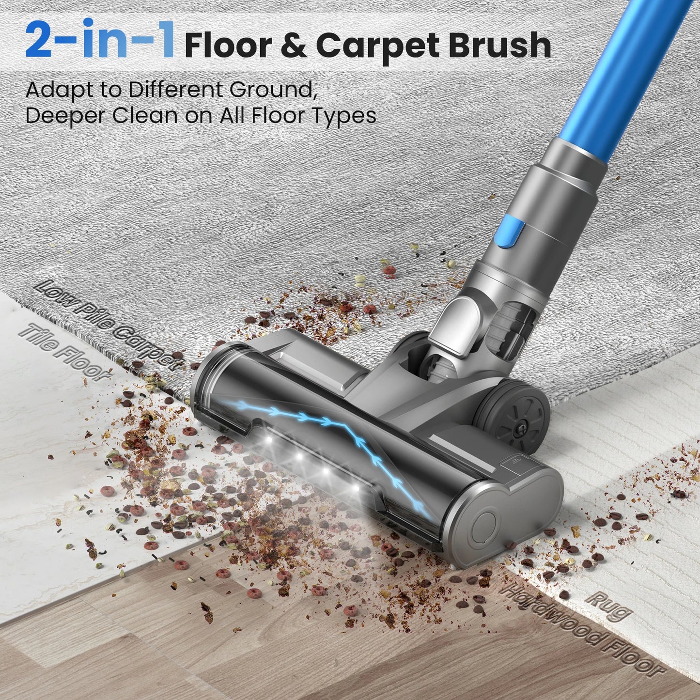 INSE S9X Cordless Vacuum Cleaner 45Kpa Stick Vacuum with LED Display 55min Runtime 4 Suction Modes Smart Adjustment Home Applian