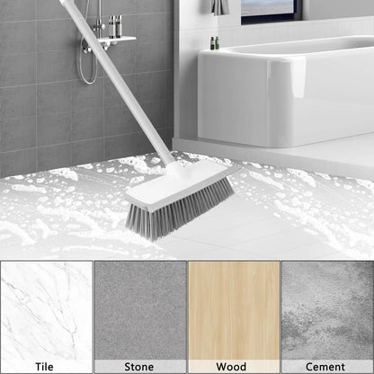 Long Handle Scrub Brush 2 In 1 Floor Scrubber And Squeegee For Cleaning