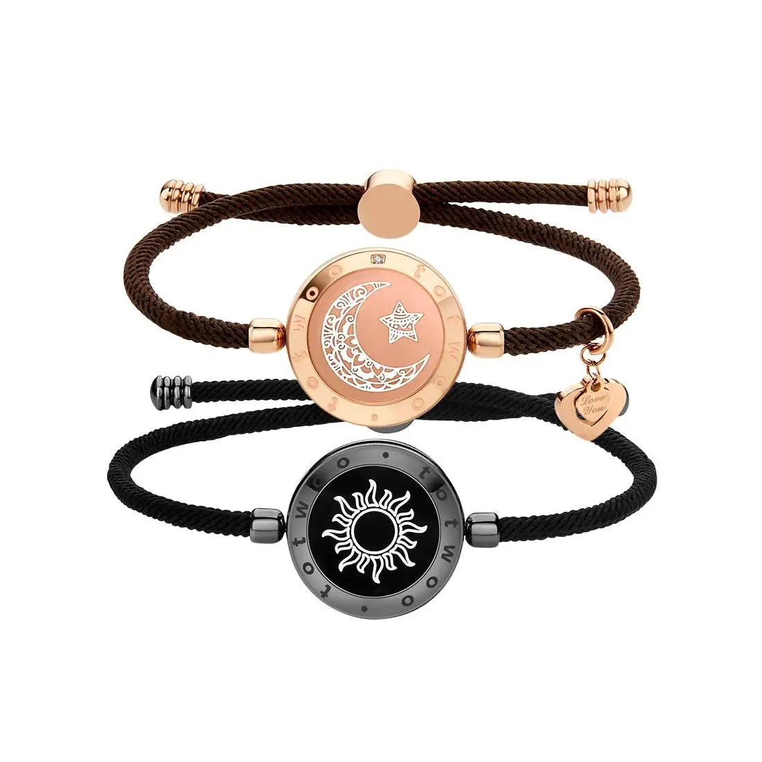 TOTWOO Long Distance Touch Bracelets for Couples ,Light up&Vibration Relationship Gifts for Lovers Smart Jewelry Love Bracelets