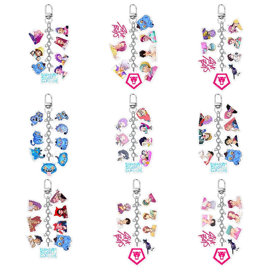 Kpop Demon Hunter Birthday Keychains Kpop Demon Hunter Party Favors Keyring Huntrix Fans Concert Hanging Pendant Party Supplies