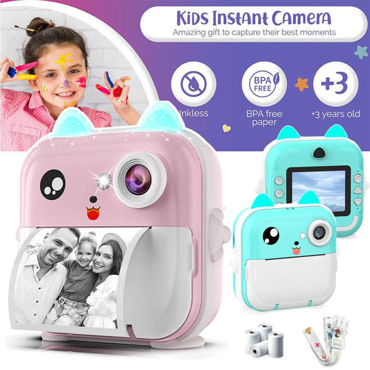 Children 1080P HD Digital Camera Toys Instant Print for Kids Thermal Print Camera Instant Print Photo Video With 32G Memory Card