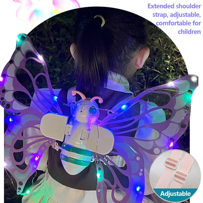 Electric Butterfly Wings Moving Elf Wing with Light Fairy Wings for Kids Birthday Christmas Cosplay Dress Up Angel Girls Toy
