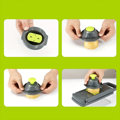 14pcs Vegetable Chopper Multifunctional Fruit Slicer Manual Food Grater Vegetable Slicer Cutter With Container  Kitchen Gadgets
