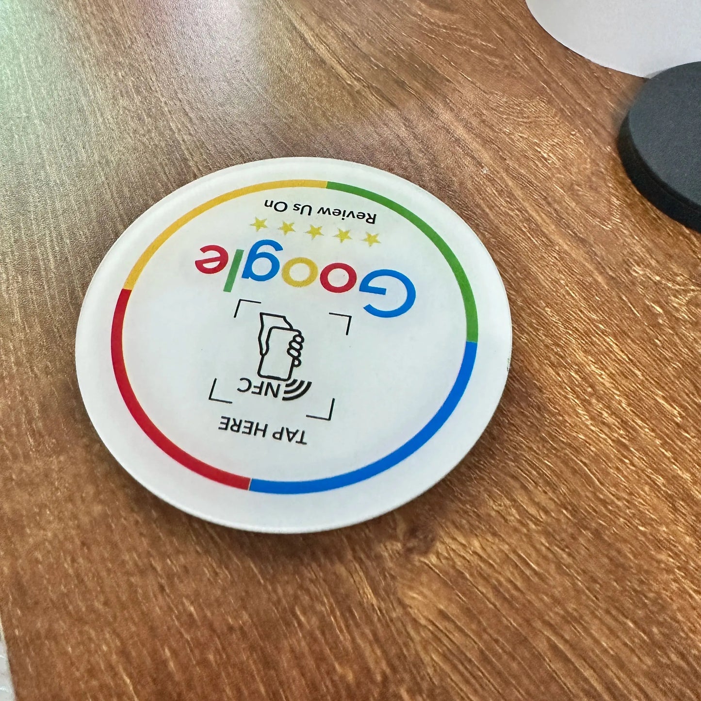 13.56Mhz programmable Google Review Card NFC station table NFC Google Reviews display bending card standing brand bracket NFC213