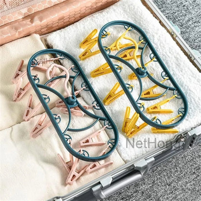 12 PEG Clothes Airer Pegs Laundry Hanger Plastic Washing Line Dryer Round UK