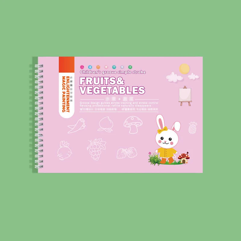 Reusable groove drawing book, develop drawing skills, practice writing, groove drawing book, control pen training calligraphy