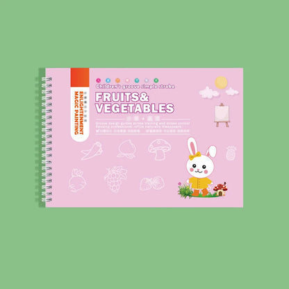Reusable groove drawing book, develop drawing skills, practice writing, groove drawing book, control pen training calligraphy