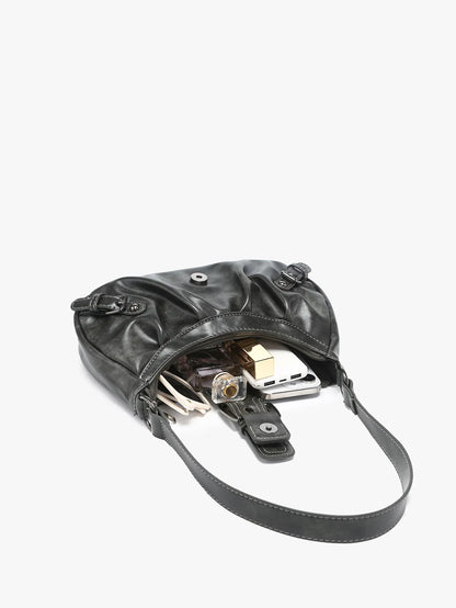 Heißer Verkauf Maillard-Stil Retro kleine Tasche Spicy Girl Y2K Wasteland-Stil Vintage Leder Schulter Achselhöhle Tasche 2025