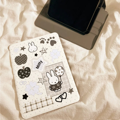Kawaii Miffy Hasen-Tablet-Hülle, niedliche Cartoon-Ballon-Miffy-Hasen-Acryl-iPad10/air6-Tablet-Hülle, iPad11