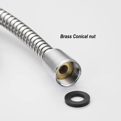 Edelstahl-Brauseschlauch, 5 m lang, für Badezimmer, Dusche, Wasserschlauch, Verlängerung, Sanitärrohr, Zugrohr, Badezimmer-Zubehör