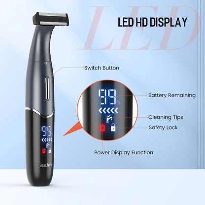 Sejoy 6 In 1 Body Hair Trimmer Kit Electric Beard Shaver Men&Women Nose Hair Trimmer Eyebrow Razor Portable Body Shaver IPX5