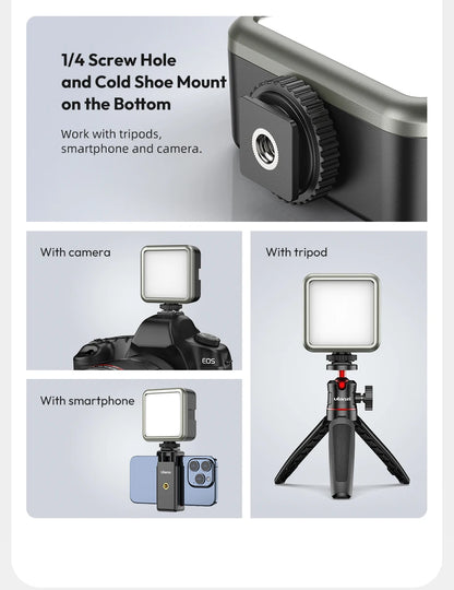 Ulanzi VL49 RGB Camera Light LED Video 2500K-9000K 800LUX Magnetic Mini Fill Light 3 Cold Shoe 2000mAh Type-C for Youtube