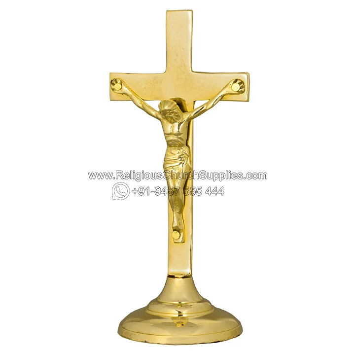 Vintage Gold Crucifix Cross CF-1013 Beautiful Brass Material