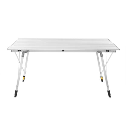 WOLTU Aluminum Folding Travel Camping Table with Carry Bag 120x68.5cm Adjustable Height Outdoor Garden Table for 4-6 People