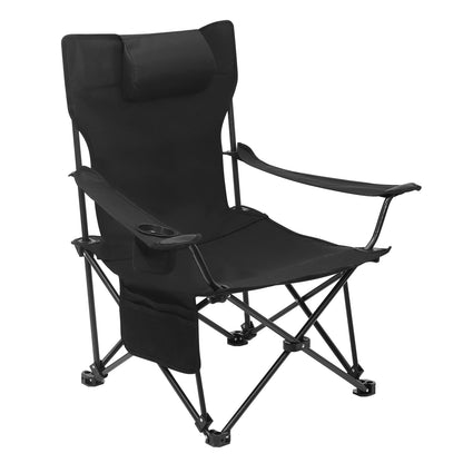 Folding Camping Chair  Lightweight Outdoor Chair Fishing Chair with Headrest Cup Holder Storage Carry Bag for Hiking Picnic Beac