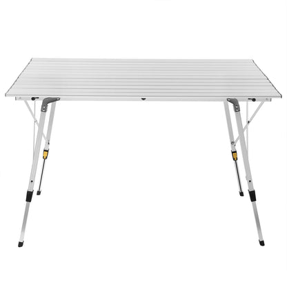 WOLTU Aluminum Folding Travel Camping Table with Carry Bag 120x68.5cm Adjustable Height Outdoor Garden Table for 4-6 People