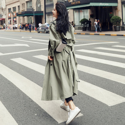 Women's New Trendy Trench Loose Waist Long Coat