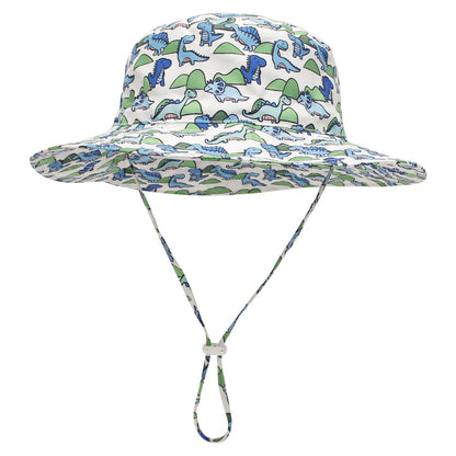 Kids Dinosaur Bucket Hat - UV Sun Protection Beach Hat for Boys & Girls Ages 3-14