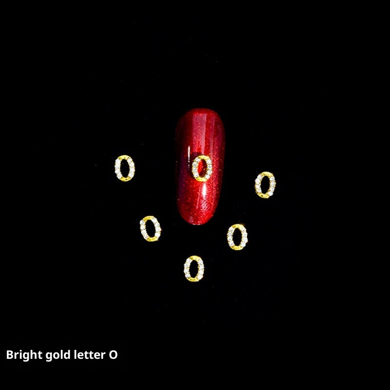 26 Letter Alloy Nail Ornament Nail Crystal