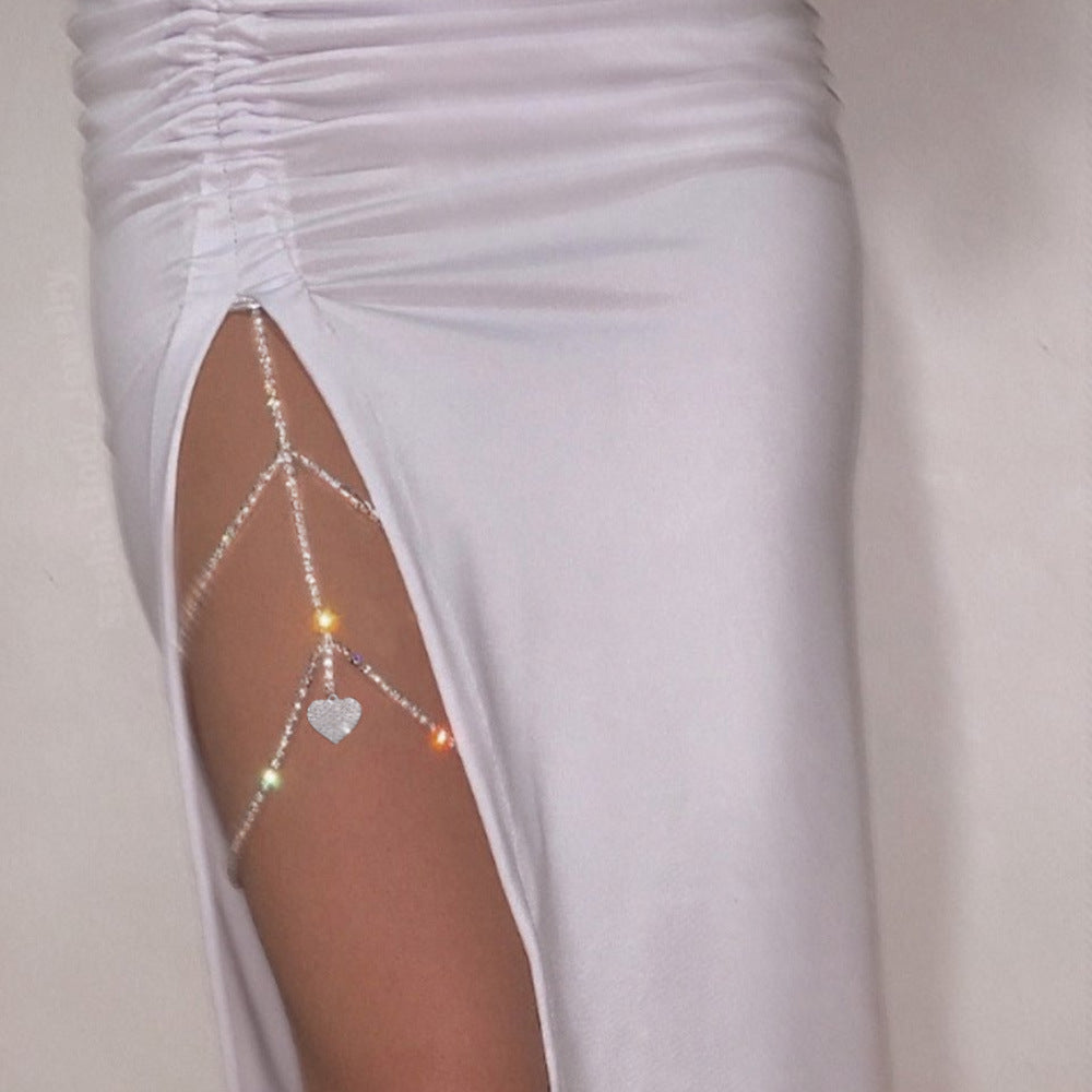 Multi-Layer Body Shape Diamond Love Leg Chain Beach