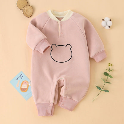 Spring, Autumn, Winter Olympics Beneficial Fleece Baby Warm Fleece-Lined Thick Outerwear Romper